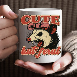 Cute but Feral Possum: Vintage Sarkastic Humor Kaffemugg