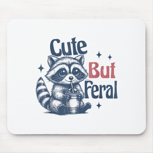Cute But Feral Raccoon Drinking Boba Toddler Vinta Musmatta (Framsidan)