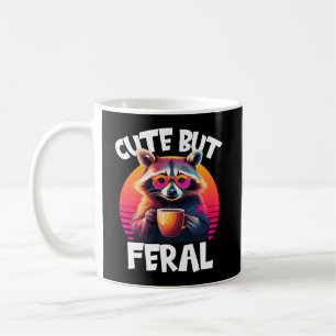 Cute but Feral Raccoon Retro Coffee Älskare Kaffemugg