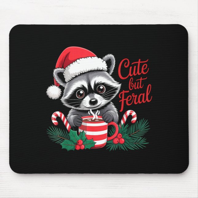 Cute But Feral Raccoon With Santa Hat Xmas Cute Ch Musmatta (Framsidan)