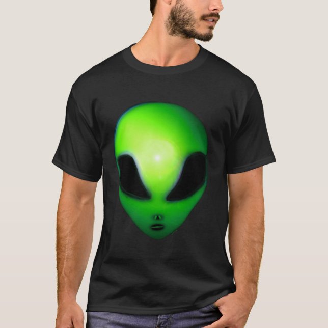 Cute But Mean Green Alien Thing T Shirt (Framsida)