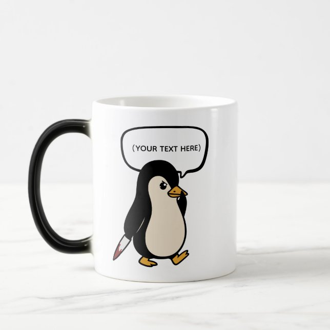 Cute but mischevitous penguin magisk mugg (Vänster)