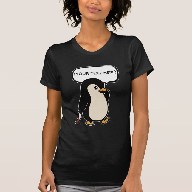 Cute but mischevitous penguin t shirt (Framsida)