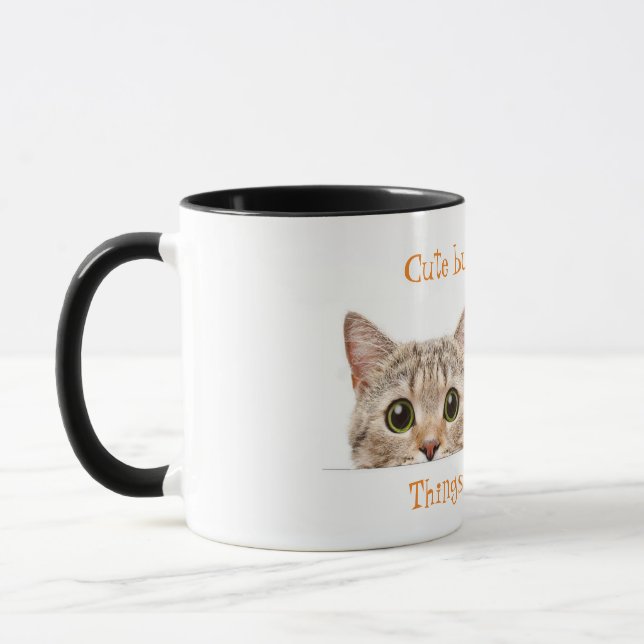 Cute but psycho cat 11oz tvåtonskaffe Mugg (Vänster)