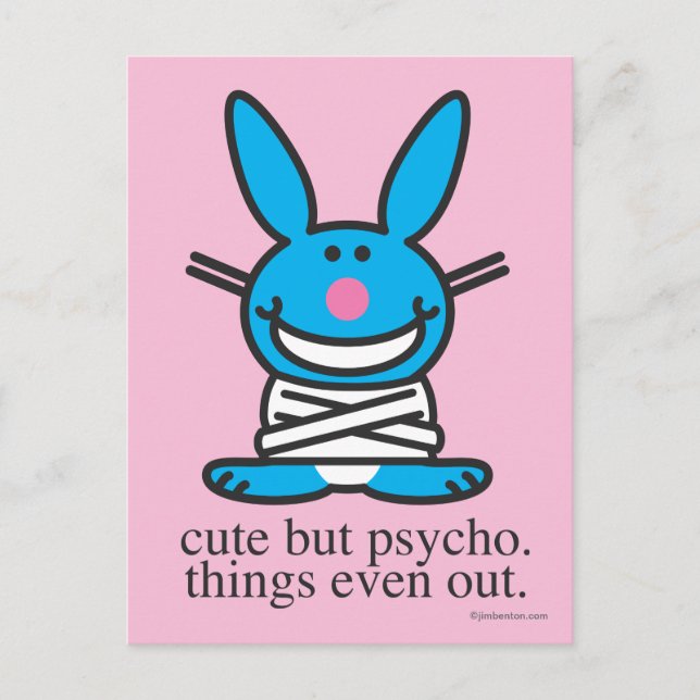 Cute but Psycho Vykort (Framsida)