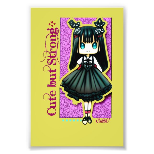 Cute but Strong - Lolly Gothic Girl by CallisC T- Fototryck (Framsidan)