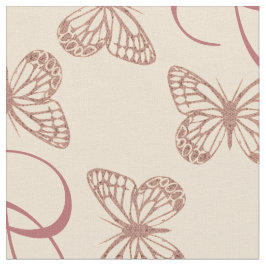 Cute Butterflies & Anpassningsbar Monogram Mönster Tyg