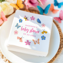 Cute Butterflies Baby Shower Pappersservett