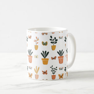 Cute butterflies och pot kaffemugg