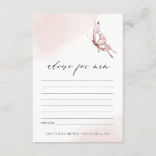 Cute Butterfly Advise for Morsa Baby Shower Tilläggskort