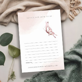 Cute Butterfly Advise for Morsa Baby Shower Tilläggskort