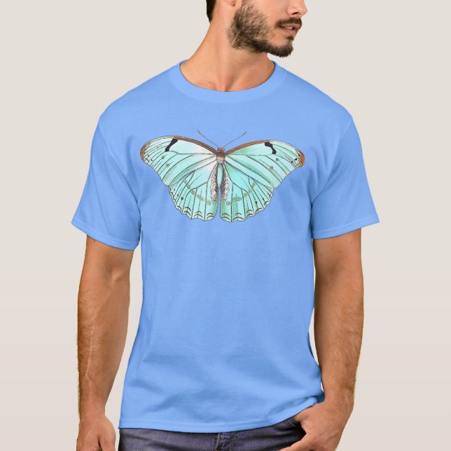 Cute Butterfly Art Botanical Moth Premium T Shirt (Framsida)