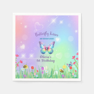 Cute Butterfly Birthday for Girl Papper Tallrikar Pappersservett