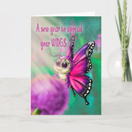Cute Butterfly Birthday Kort