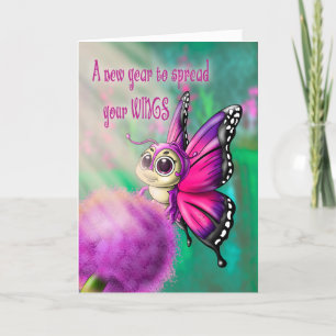 Cute Butterfly Birthday Kort