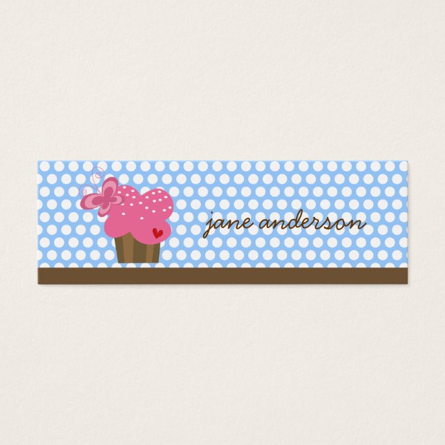 Cute Butterfly Cuptårta Födelsedagsfest DIY Gift M Litet Visitkort (Framsidan)