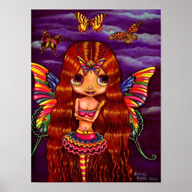 Cute Butterfly Fairy Queen Doll Big Ögon Poster (Framsidan)
