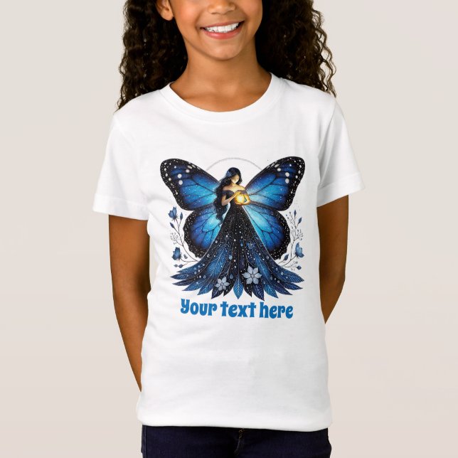 Cute Butterfly fantasy Unicorn-anpassade T Shirt (Framsida)