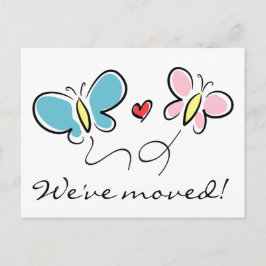 Cute Butterfly flytta-vykort | Vi har flyttat! Meddelande Vykort