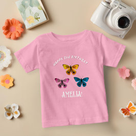 Cute Butterfly Girl Födelsedagsfest Guest of Honor T Shirt