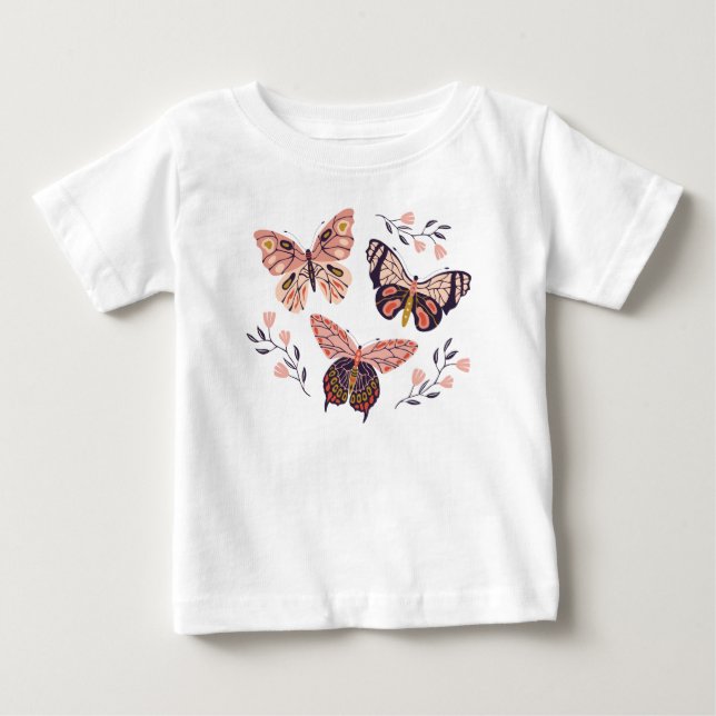 Cute Butterfly Girl Shirt T Shirt (Framsida)
