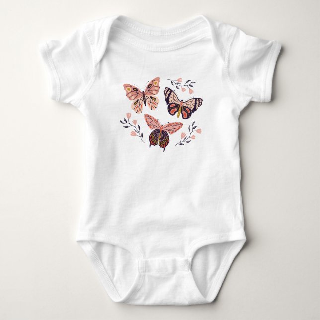 Cute Butterfly Girl T Shirt (Framsida)