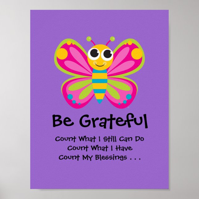 Cute Butterfly Gratitude Poster (Framsidan)
