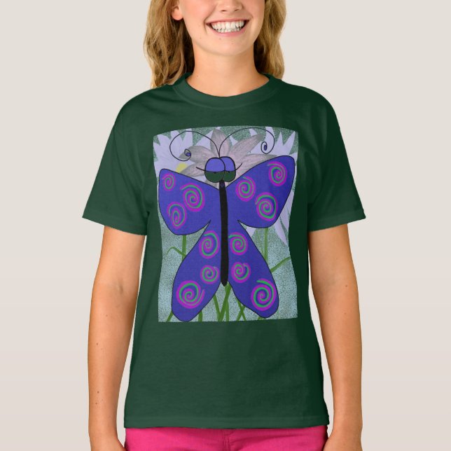 Cute Butterfly med en attitydmålning Tee (Framsida)