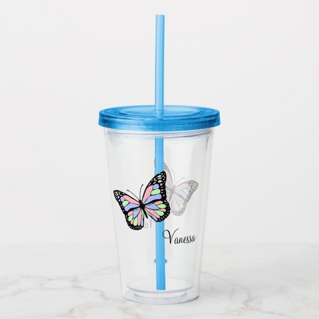 Cute Butterfly med Namn Take Away Mugg (Framsida)