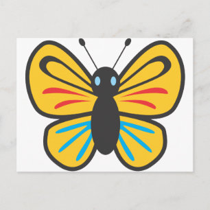 Cute Butterfly Monarch-Tecknad Vykort