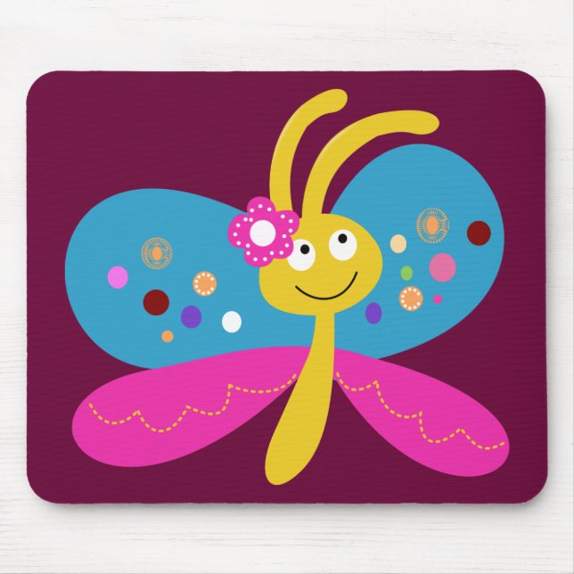 Cute Butterfly Mousepad Musmatta (Framsidan)