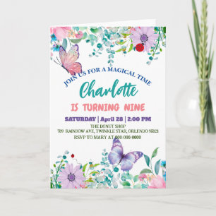 Cute butterfly Polka punkt blommigt Flower Birthda Helgkort