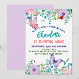 Cute butterfly Polka punkt blommigt Flower Birthda Julkort