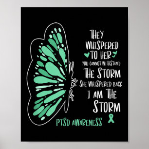 Cute Butterfly Ptsd Depression Prevention UMS armé Poster