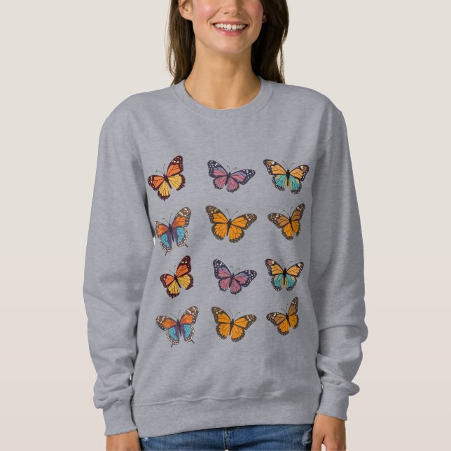 Cute Butterfly Sweatshirt T Shirt (Framsida)
