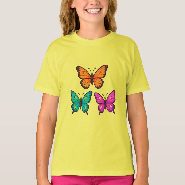 Cute butterfly T-shirt for girls (Framsida)