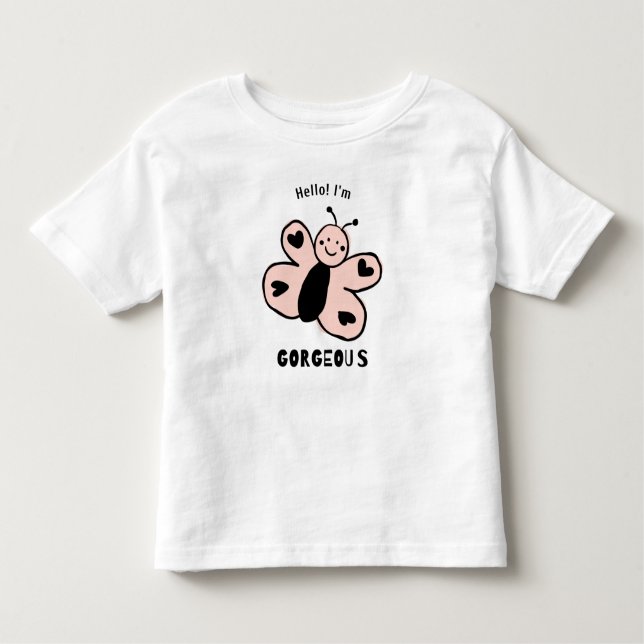 Cute Butterfly Tecknad T Shirt (Framsida)