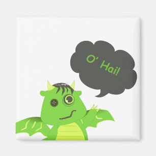 Cute Button Eyed Zombie Dragon Magnet