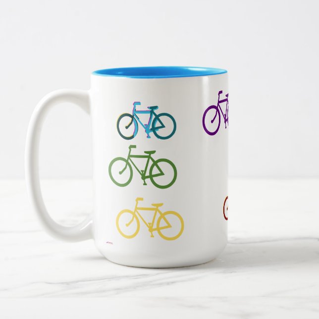 Cute Bycycles Två-Tonad Mugg (Vänster)