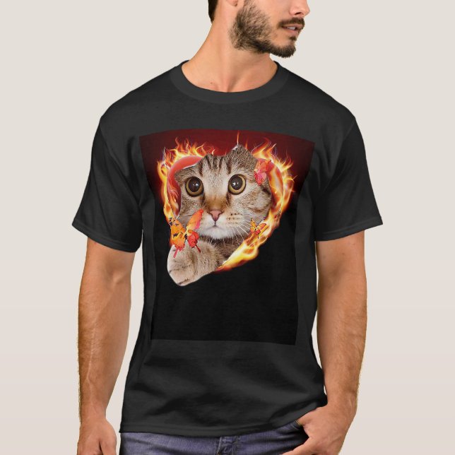 Cute ca för katter: hustiger katter t shirt (Framsida)