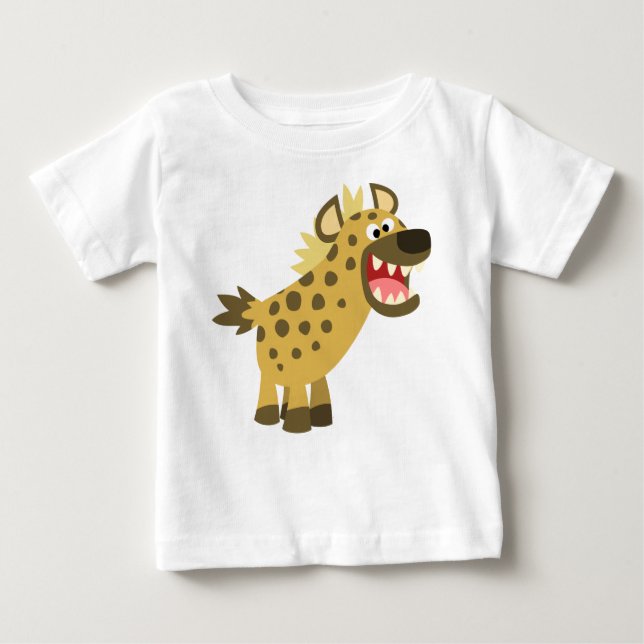 Cute Cackling Tecknad Hyena Baby T-Shirt (Framsida)