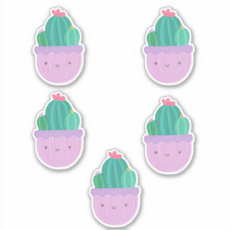Cute Cactuin Pastel Färg Klistermärken