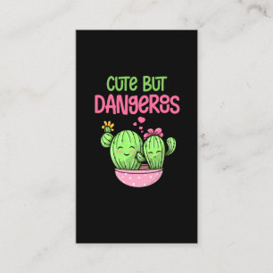 Cute Cactus Älskare Girl Kawaii Succulo Älskare Visitkort