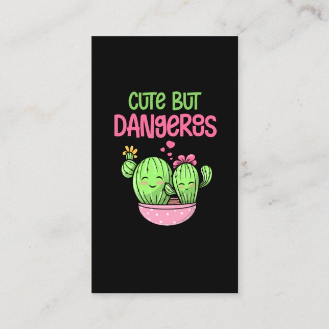 Cute Cactus Älskare Girl Kawaii Succulo Älskare Visitkort (Framsida)