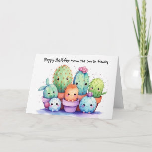 Cute Cactus Birthday från familjen Kort