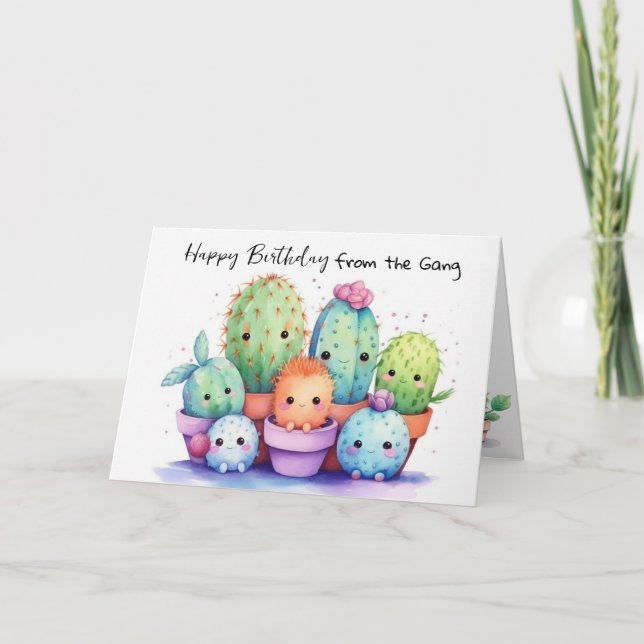 Cute Cactus Birthday från Group Kort (Framsida)