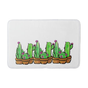 Cute Cactus cacti succulents Badrumsmatta