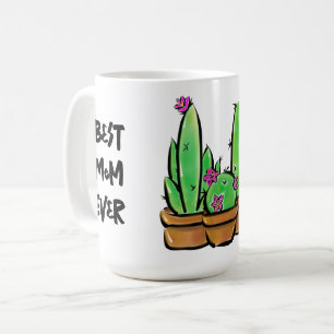 Cute Cactus cacti succulents best mamma någonsin Kaffemugg