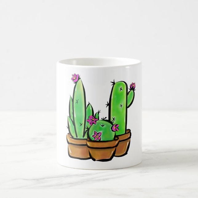 Cute Cactus cacti succulents Kaffemugg (Center)