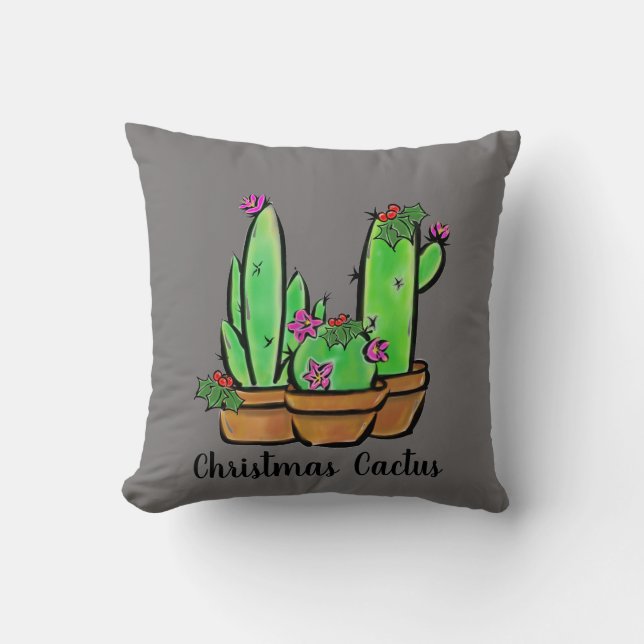 Cute Cactus cacti succulents Kudde (Framsida)